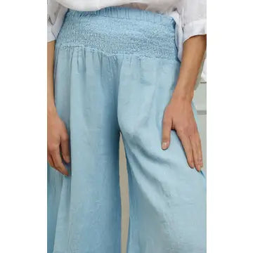Celeste Pure Linen Wide-Leg Trousers by ADORA PARIS