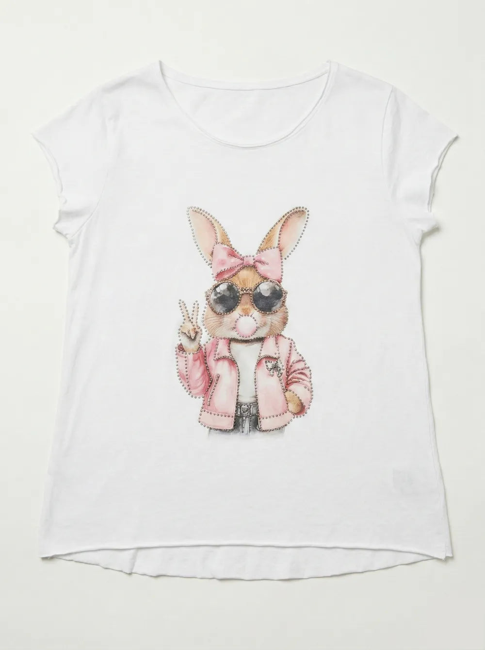 Bunny Rhinestone Premium Cotton