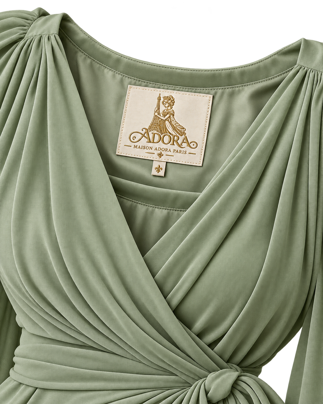 Anaïs Draped Wrap Midi Dress