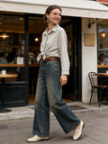The Marcelle Imperial Oversized Silk-Viscose Striped Shirt by ADORA PARIS