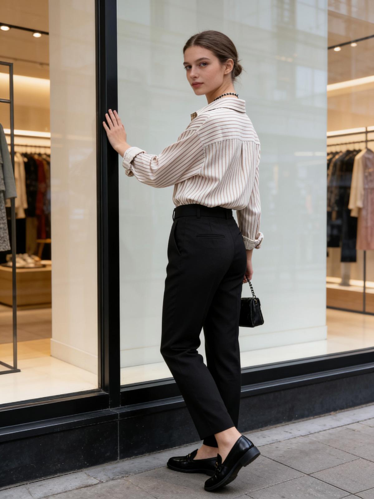 The Marcelle Imperial Oversized Silk-Viscose Striped Shirt by ADORA PARIS