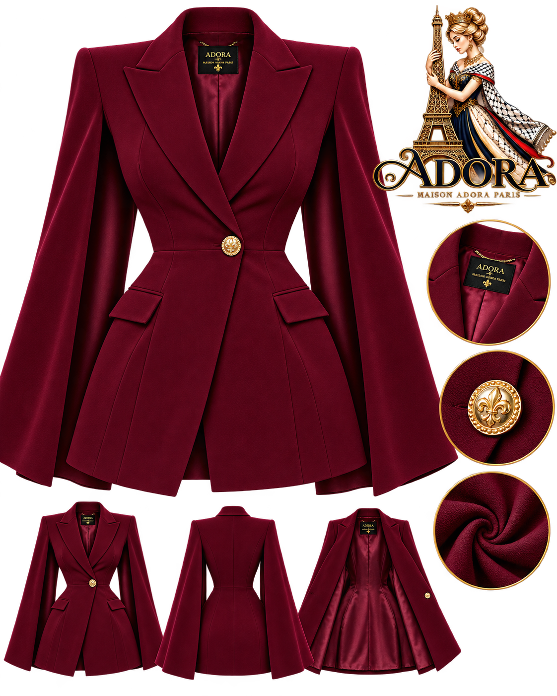Solène Sculpted Cape Blazer