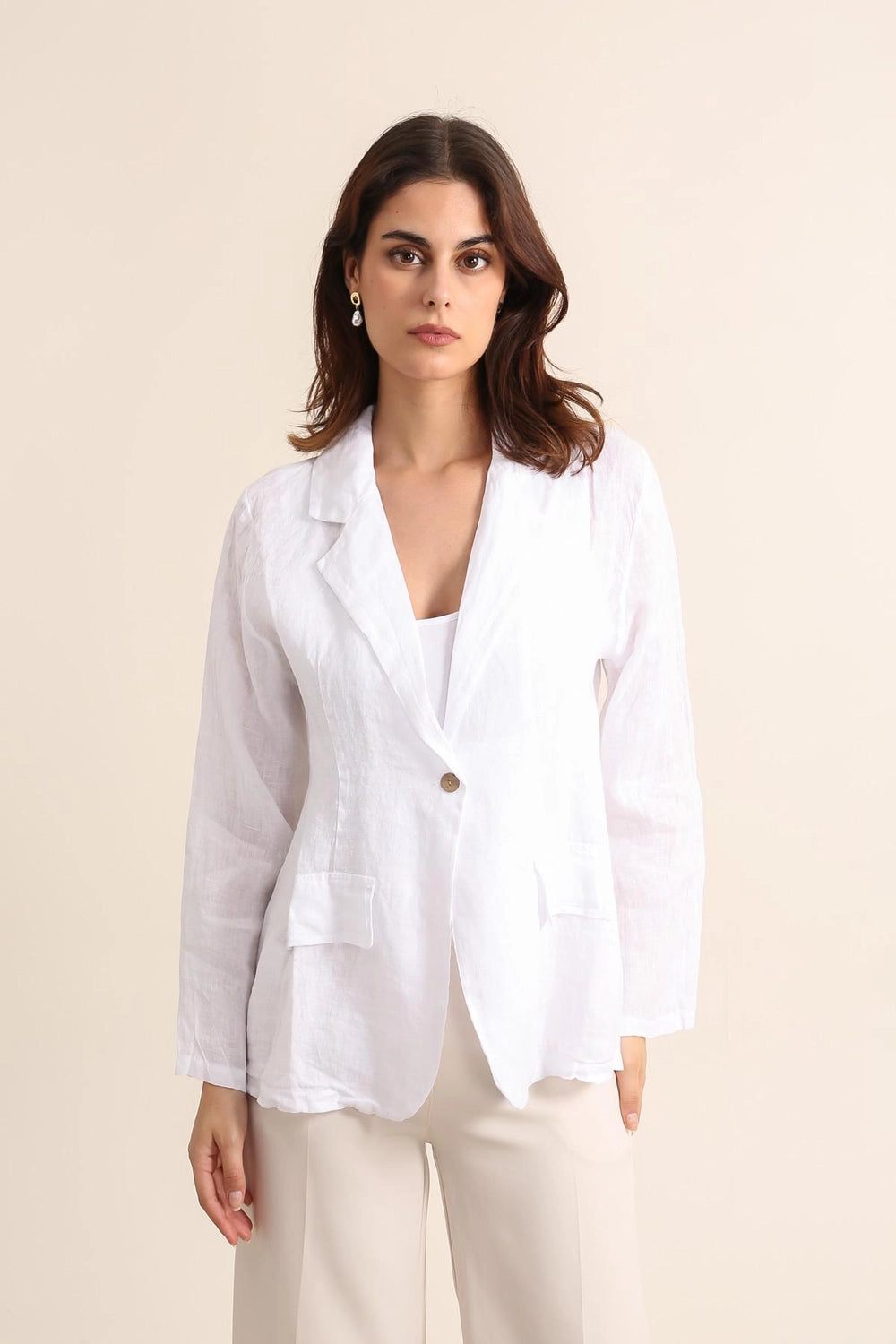 Mathilde Relaxed Pure Linen Blazer by ADORA PARIS