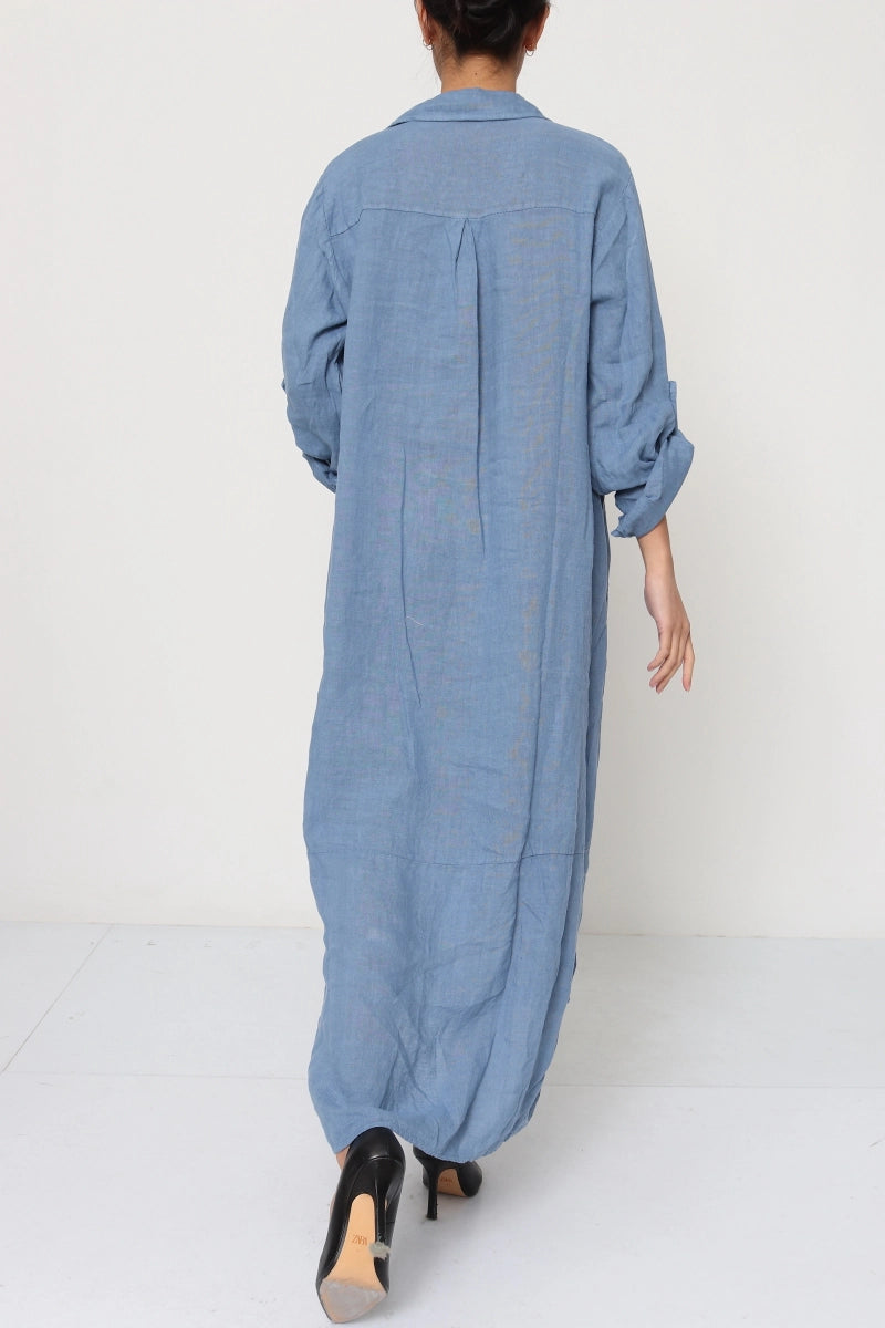 Chloé Pure Linen Shirt Dress by ADORA PARIS