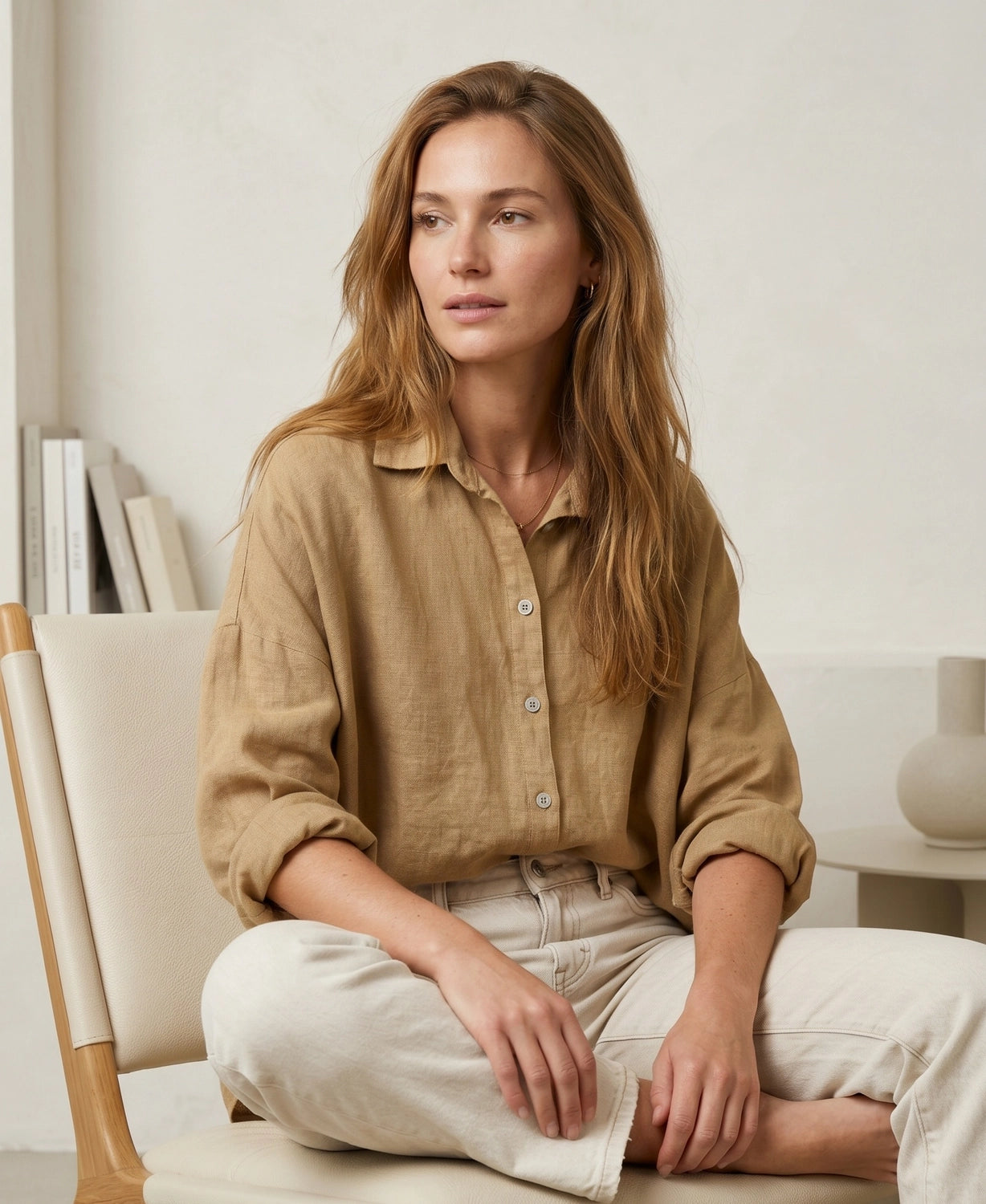 Inès Relaxed Linen Shirt by ADORA PARIS
