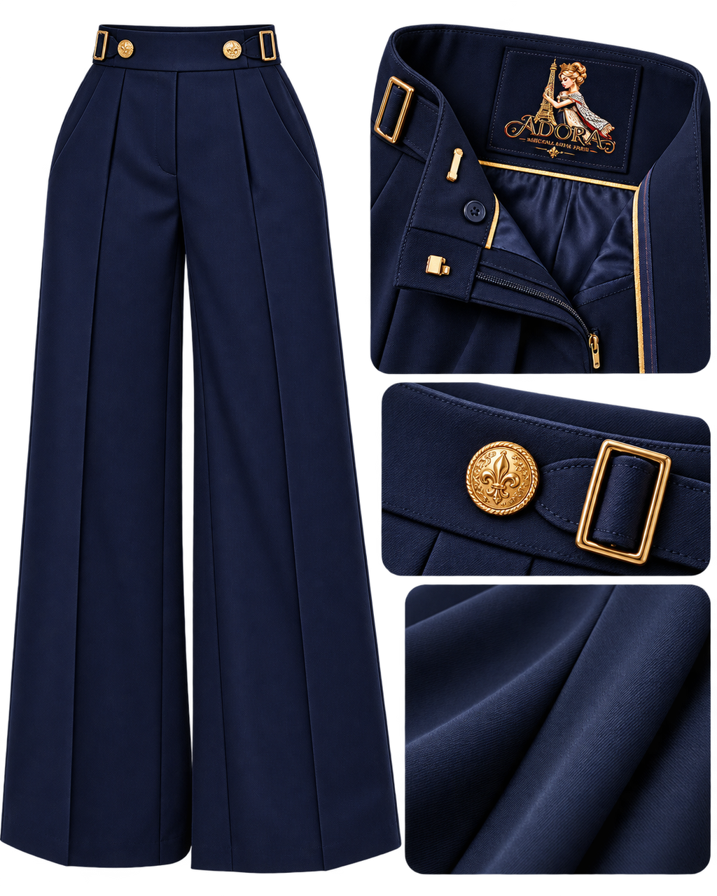 Apolline Sculpted Wide-Leg Trousers