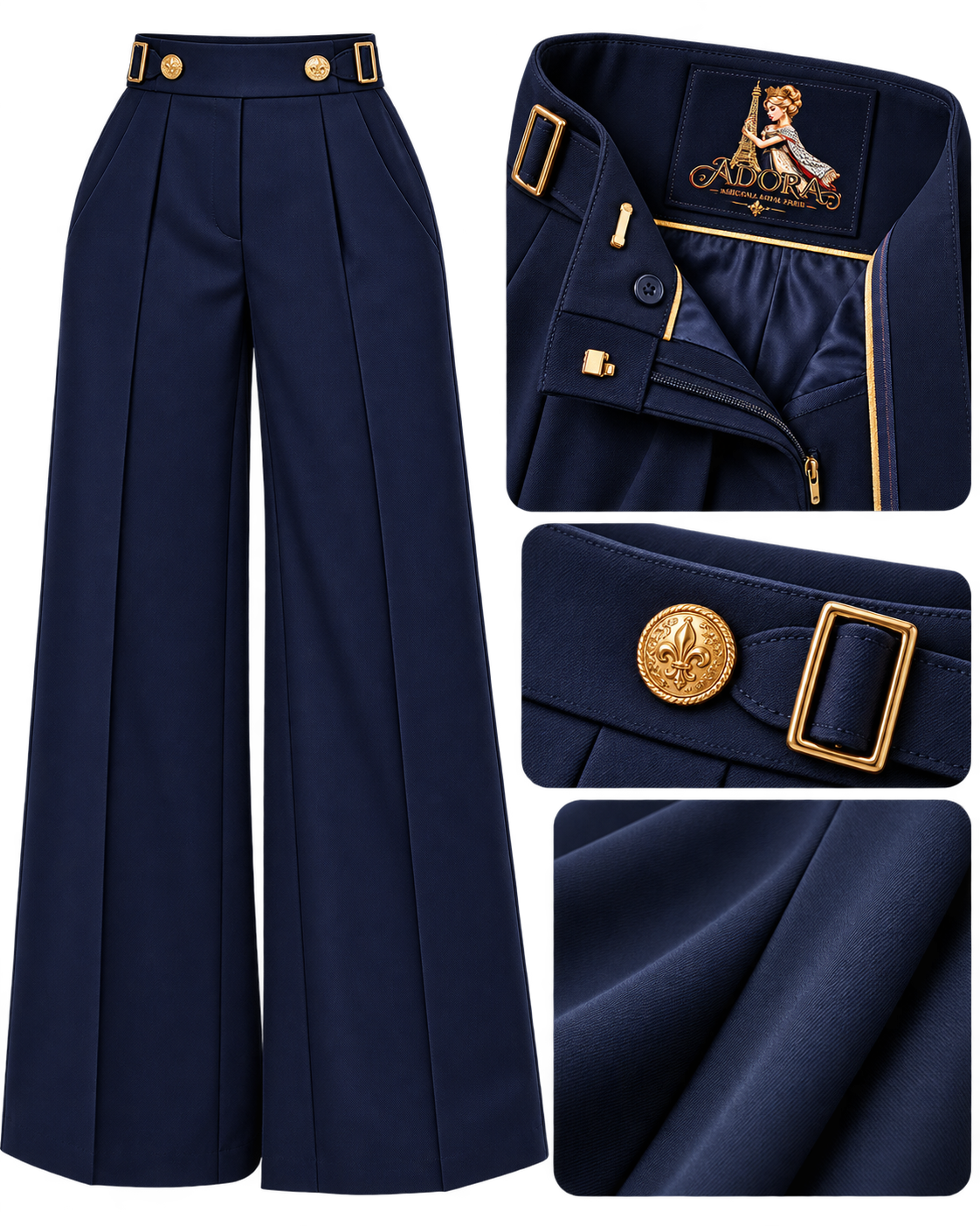 Apolline Sculpted Wide-Leg Trousers