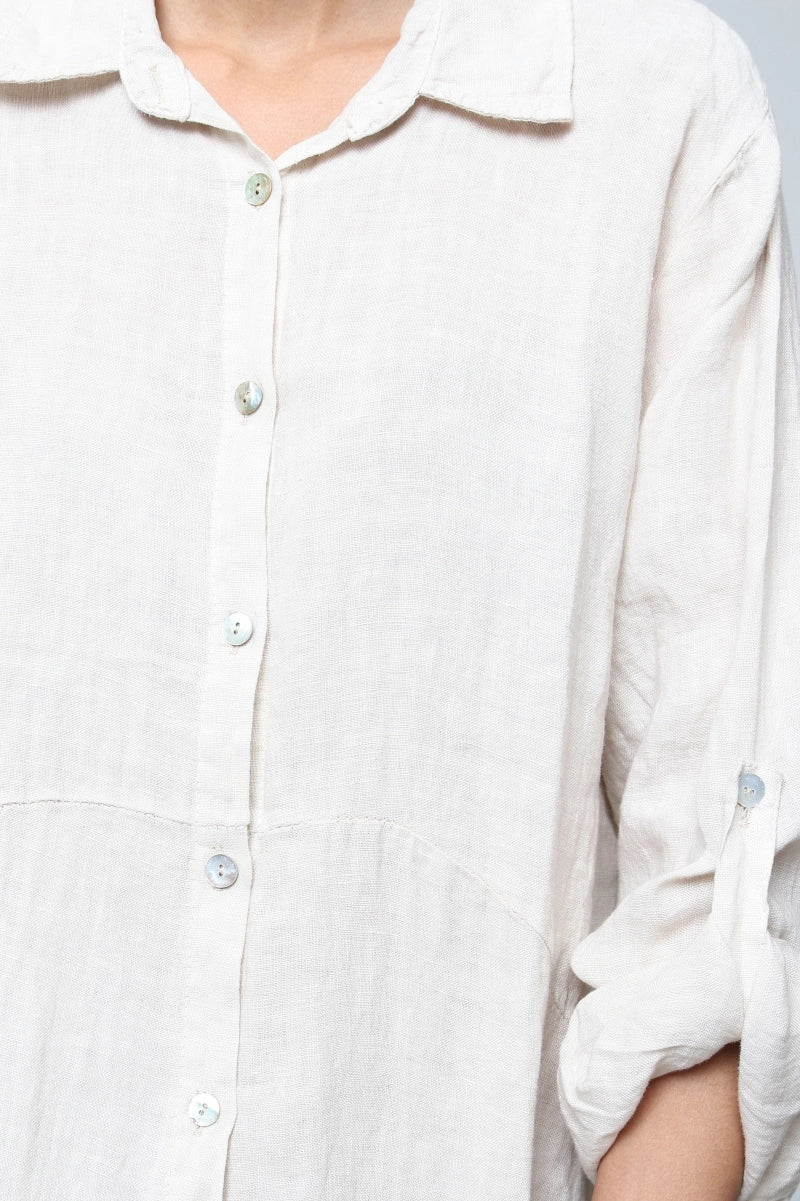 Chloé Pure Linen Shirt Dress by ADORA PARIS
