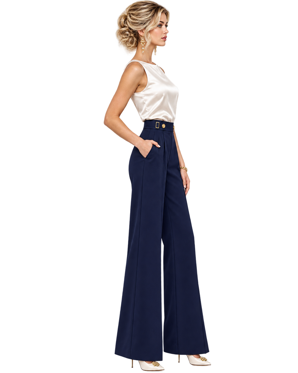 Apolline Sculpted Wide-Leg Trousers