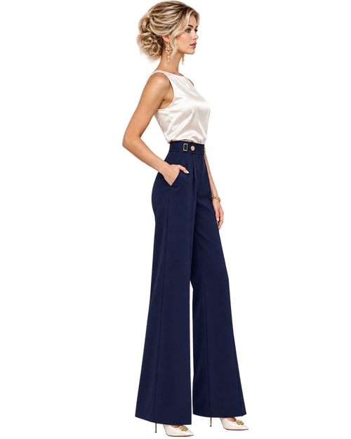 Apolline Sculpted Wide-Leg Trousers