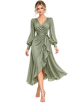 Anaïs Draped Wrap Midi Dress