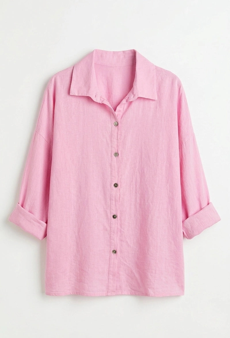 Inès Relaxed Linen Shirt by ADORA PARIS