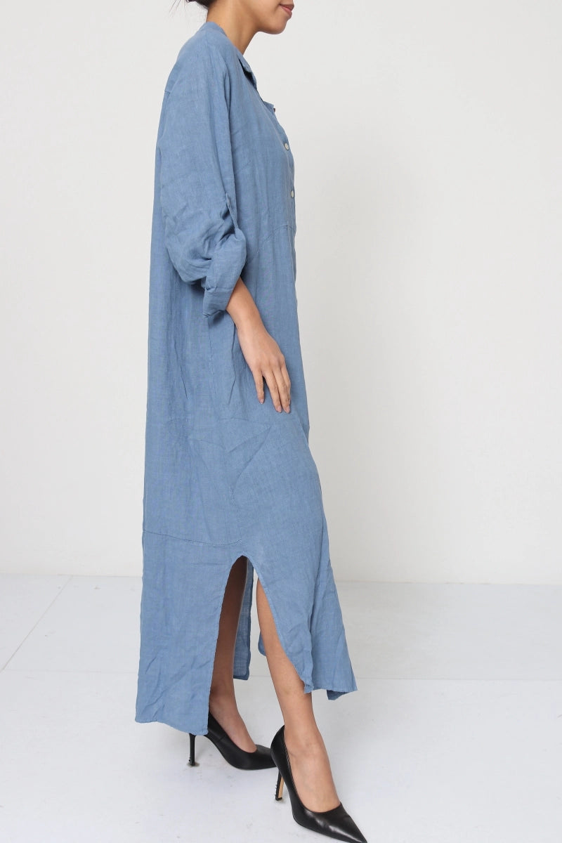 Chloé Pure Linen Shirt Dress by ADORA PARIS
