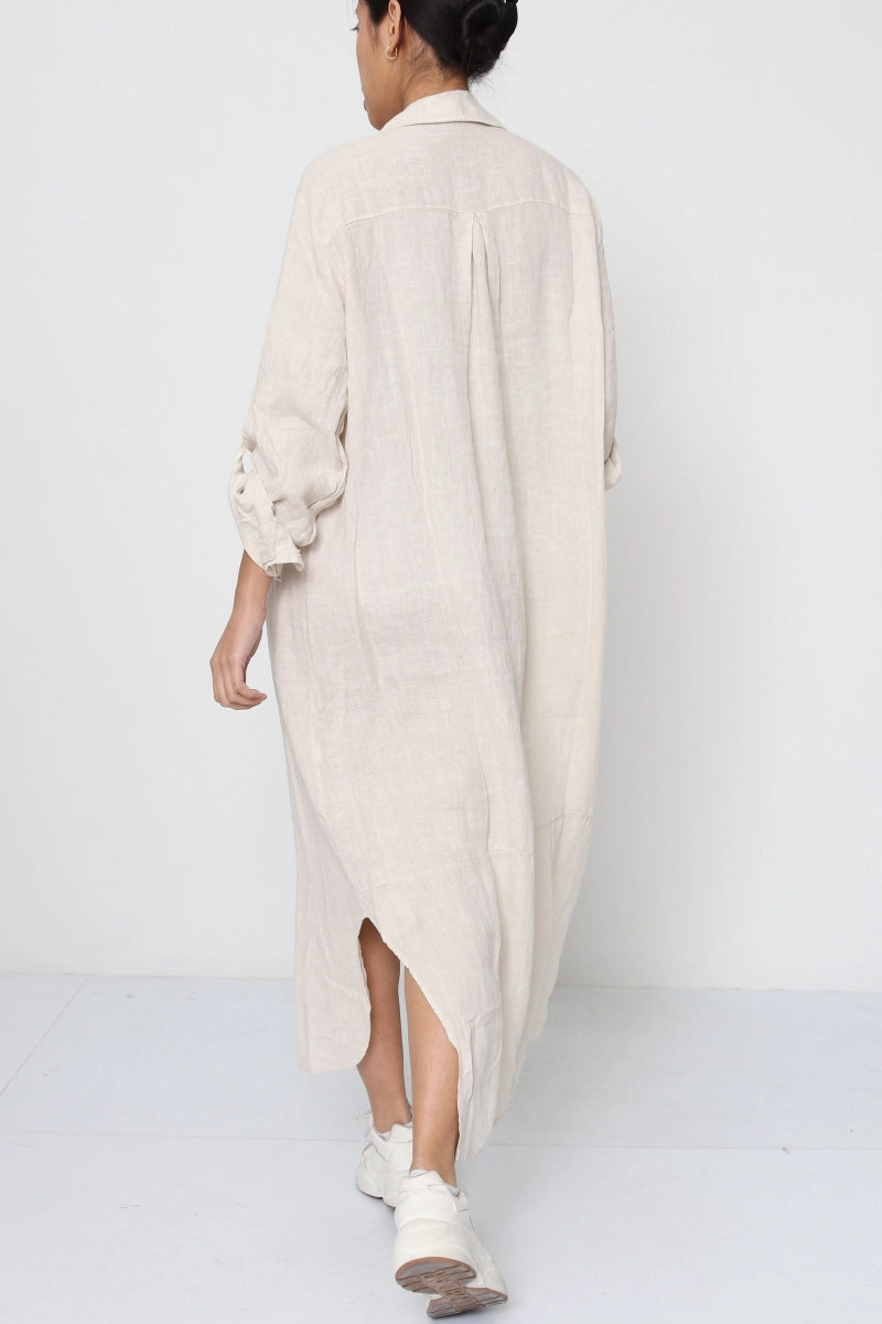 Chloé Pure Linen Shirt Dress by ADORA PARIS