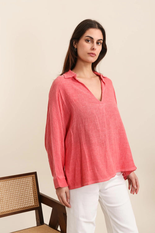 Adèle Relaxed Linen-Cotton Blend Blouse by ADORA PARIS