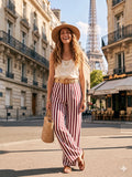 Lucille Striped Wide-Leg Trousers