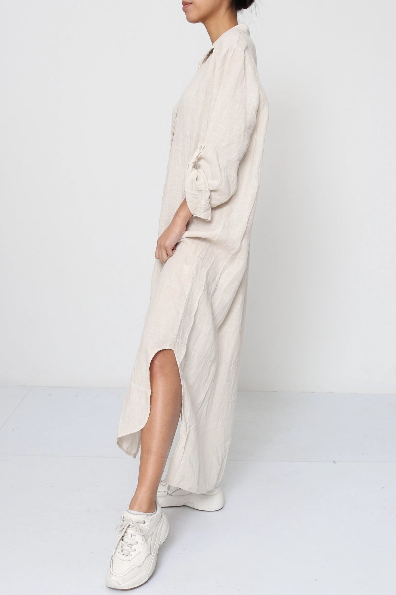Chloé Pure Linen Shirt Dress by ADORA PARIS