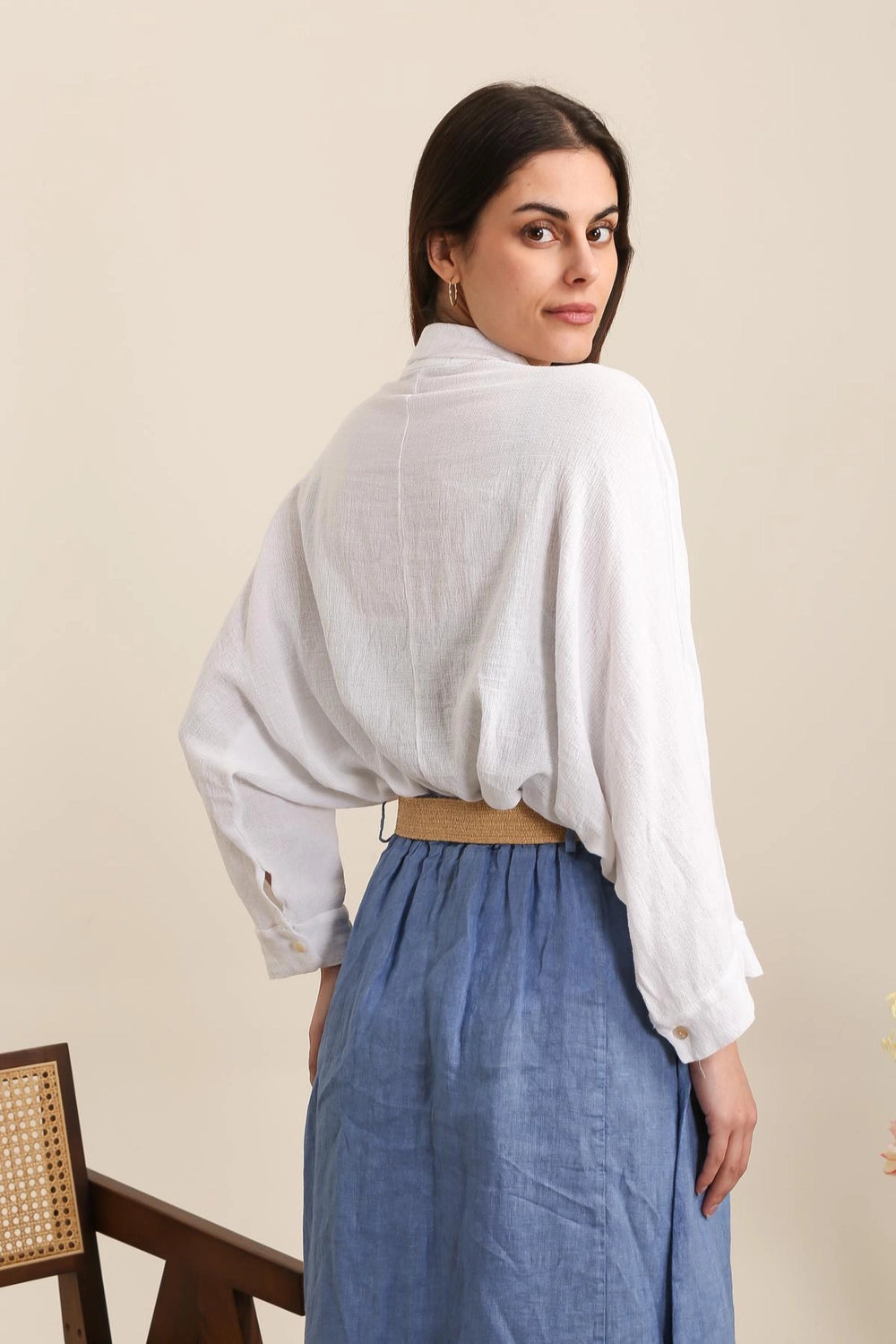 Adèle Relaxed Linen-Cotton Blend Blouse by ADORA PARIS