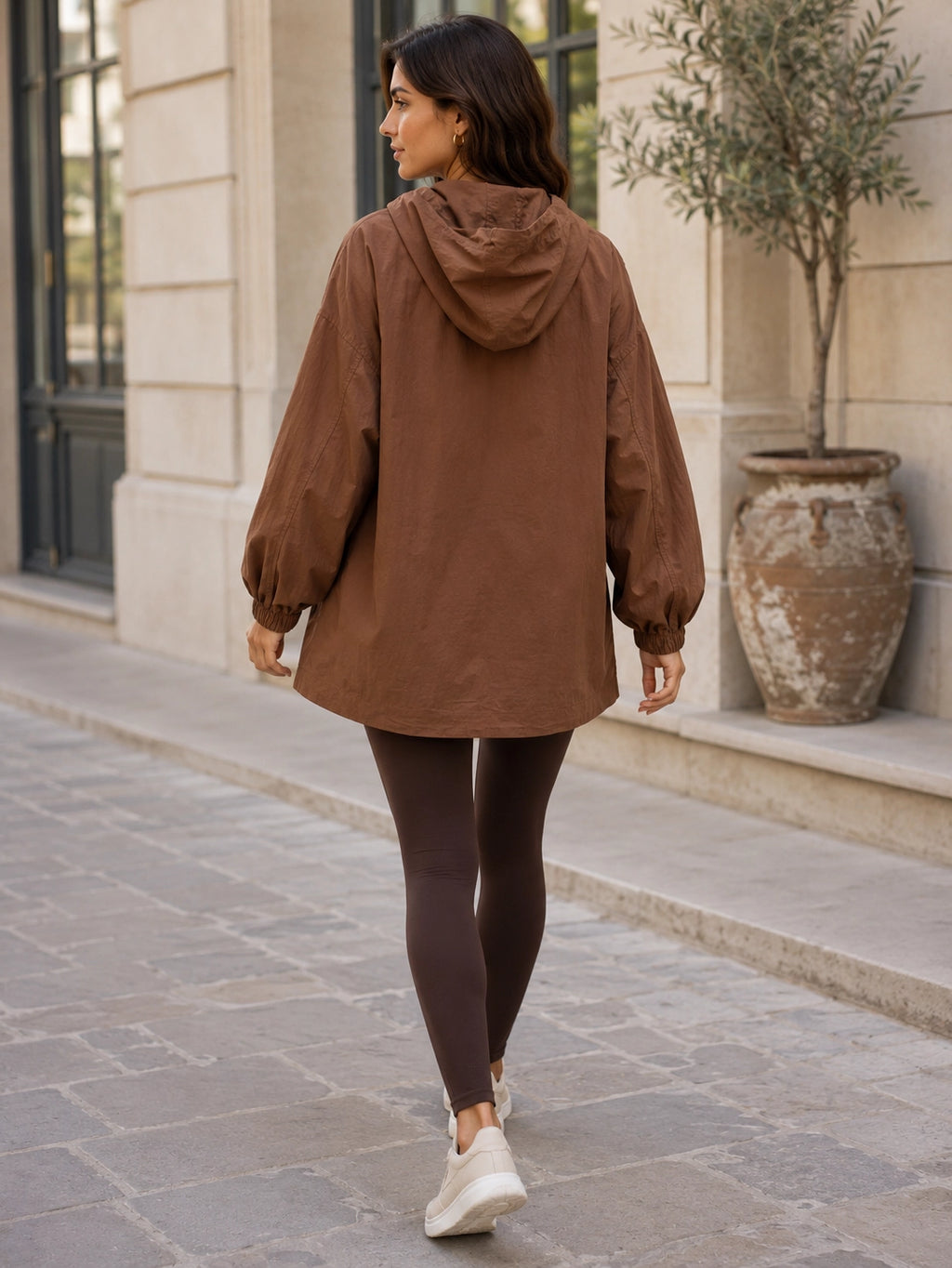 Anissa Technical Cotton Hooded Anorak by ADORA PARIS