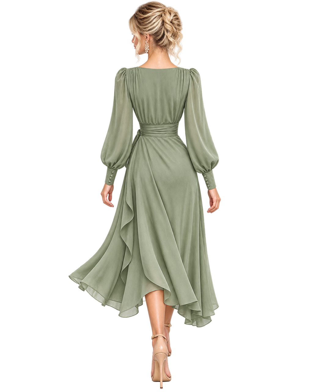 Anaïs Draped Wrap Midi Dress