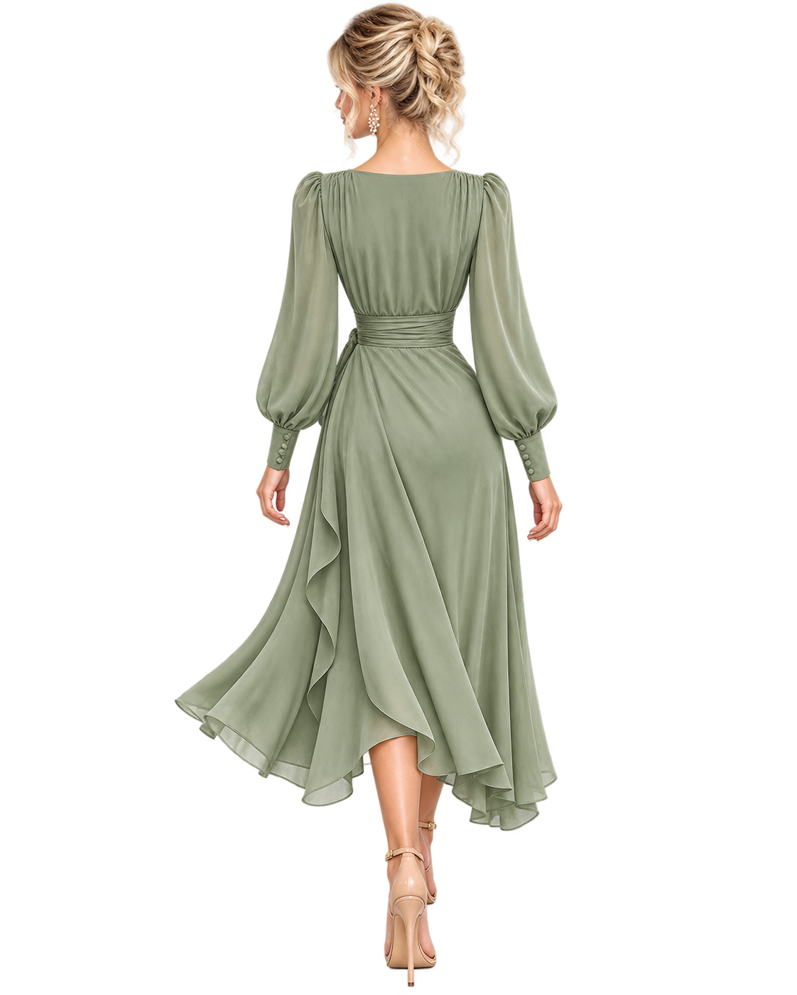 Anaïs Draped Wrap Midi Dress