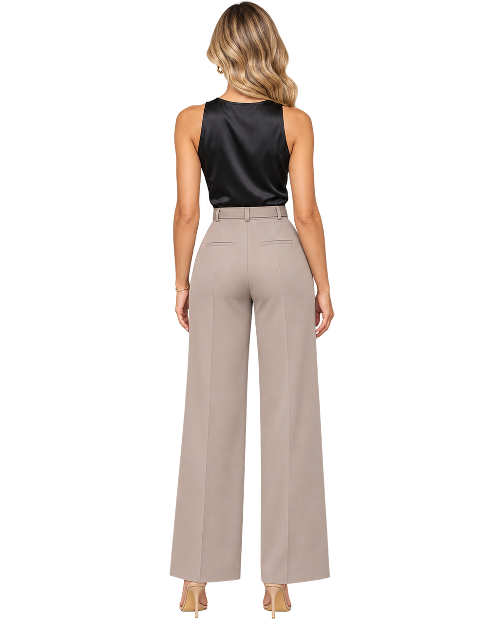 Élise Belted Wide-Leg Trousers