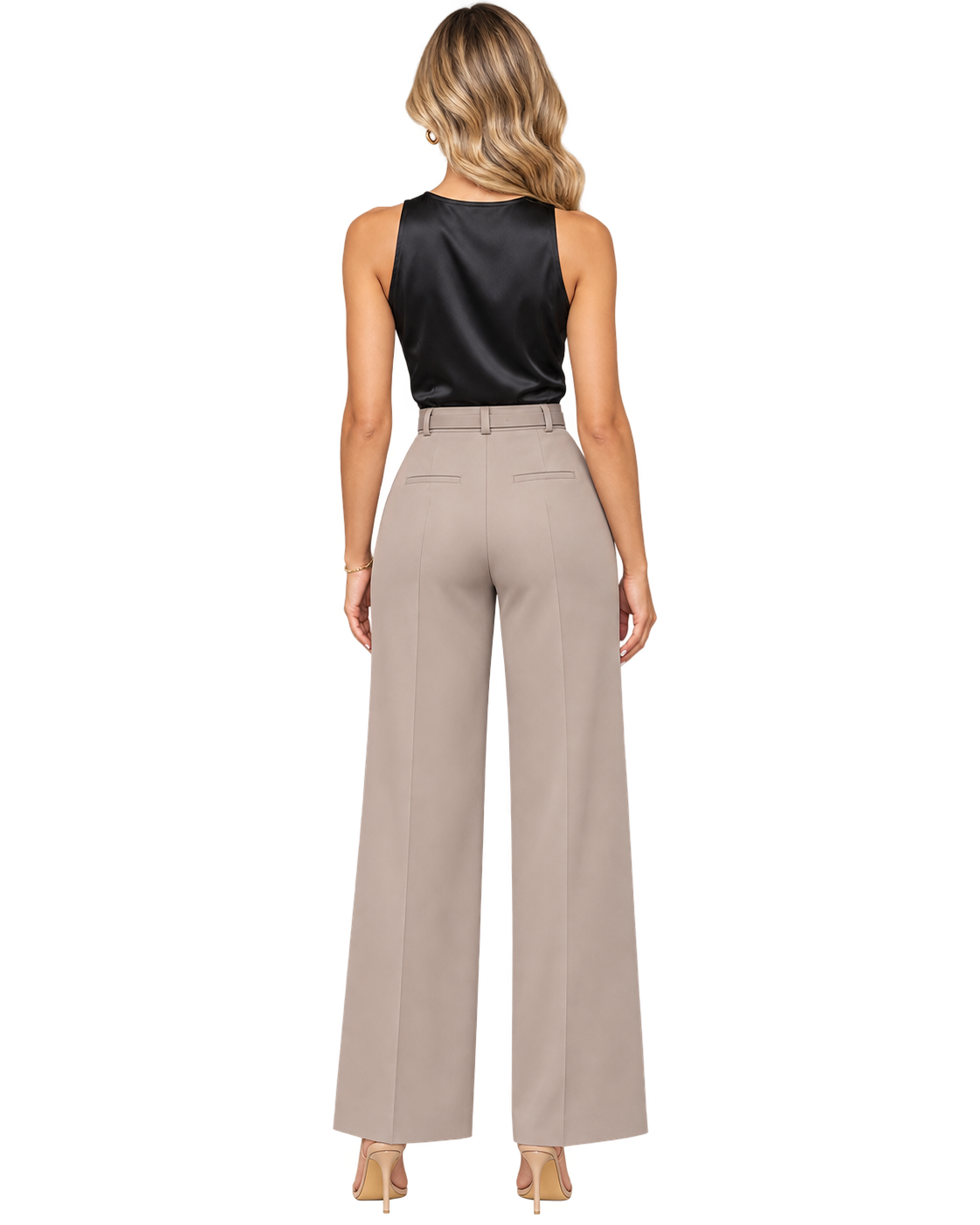 Élise Belted Wide-Leg Trousers