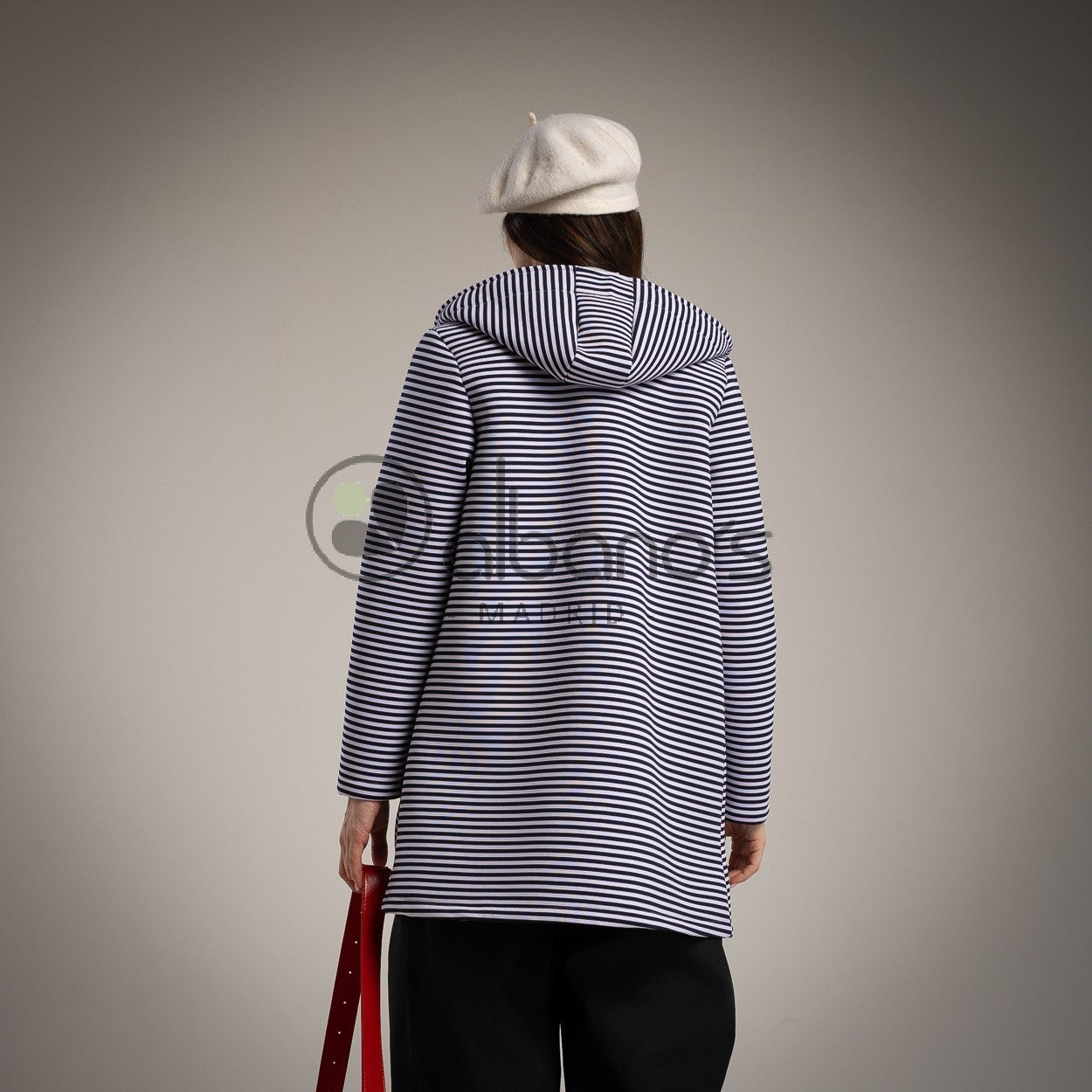 Sophie Striped Neoprene Hooded Jacket by ADORA PARIS